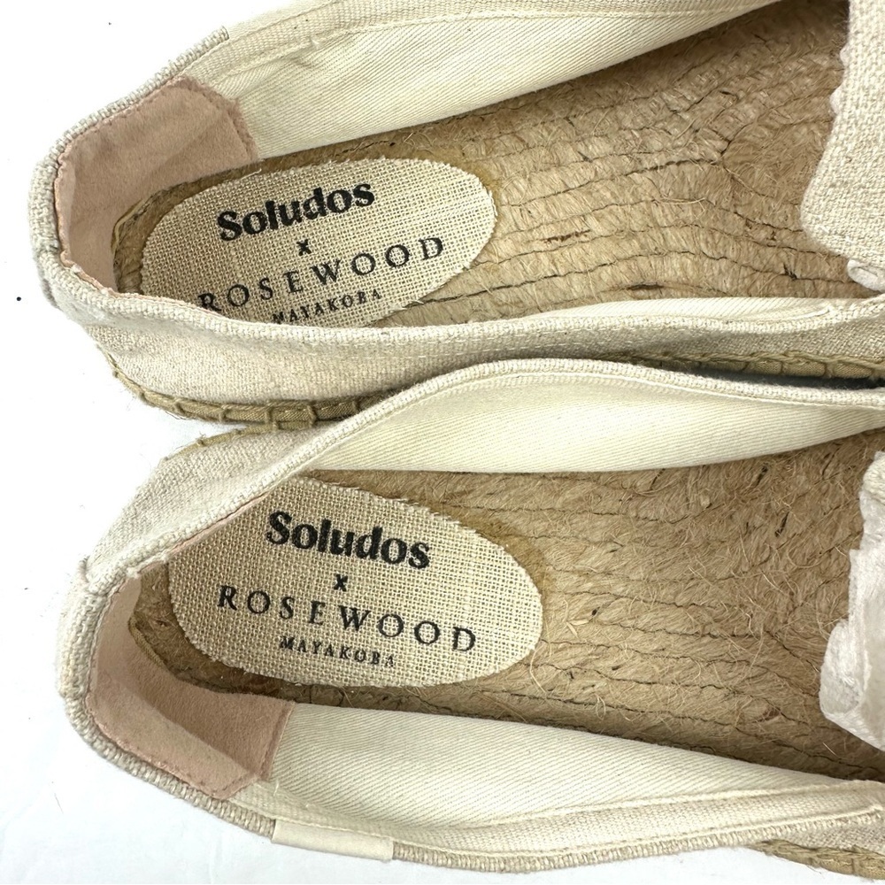 Soludos Rosewood Espadrilles Flats 10 Mayakoba Aqui Me Quedo Shoe Womens New - Picture 4 of 8